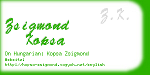 zsigmond kopsa business card